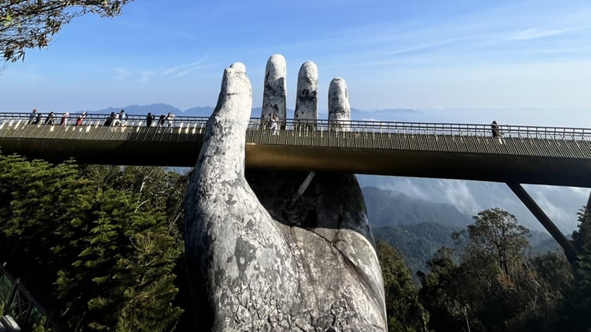 Golden Bridge at Sun World Ba Na Hills in Da Nang, Vietnam
